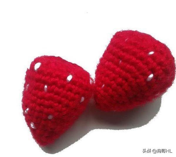 钩针编织教程——草莓挂件的钩法？