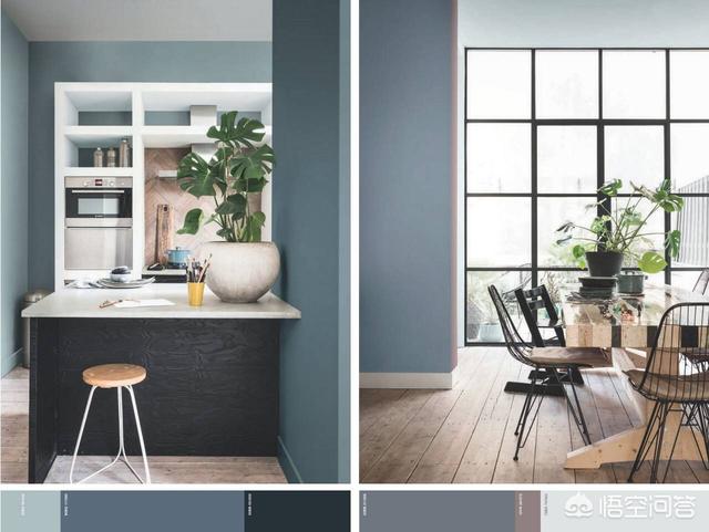 客厅刷浅蓝灰色（莫兰迪色系），其他屋子刷什么颜色搭配更合适？