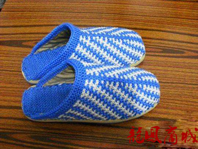 棒针编织拖鞋的方法